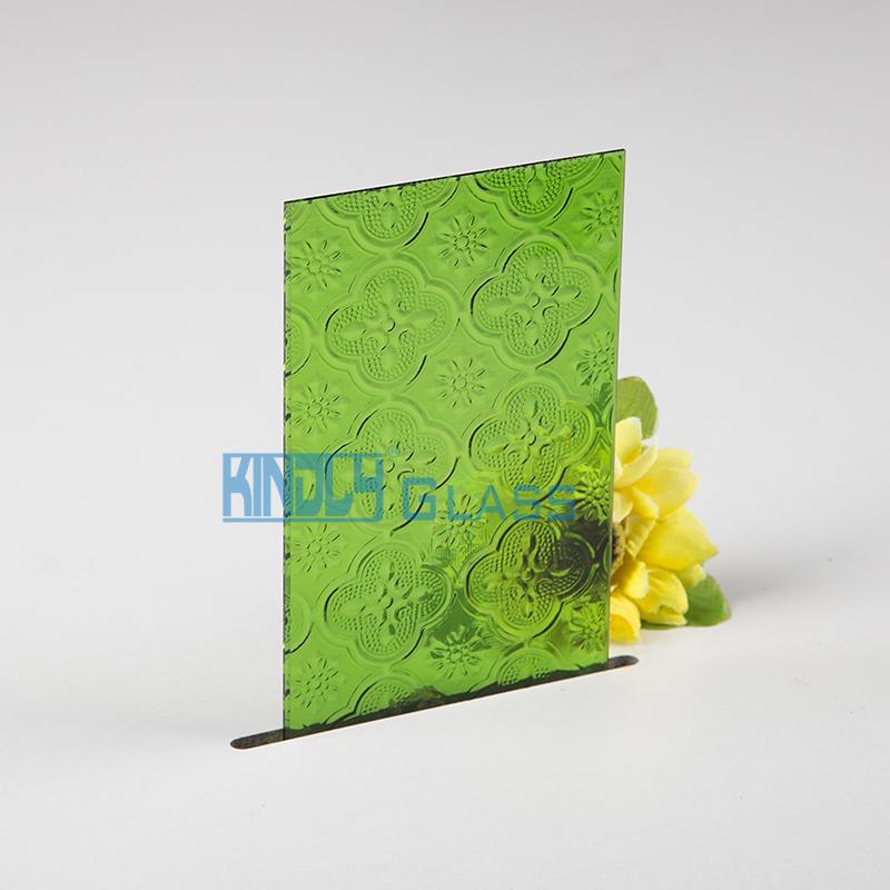 Green Flora Patterned Glass